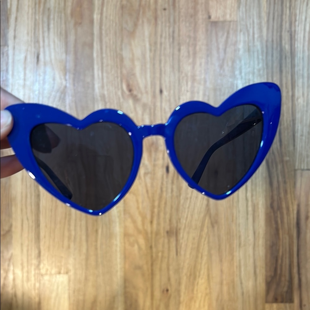 Heart-Shaped Blue Sunglasses bride tribe
